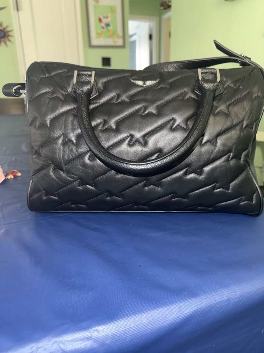 Zadig & Voltaire Wings Quilted Leather Top Handle/Crossbody Bag - Picture 2 of 7